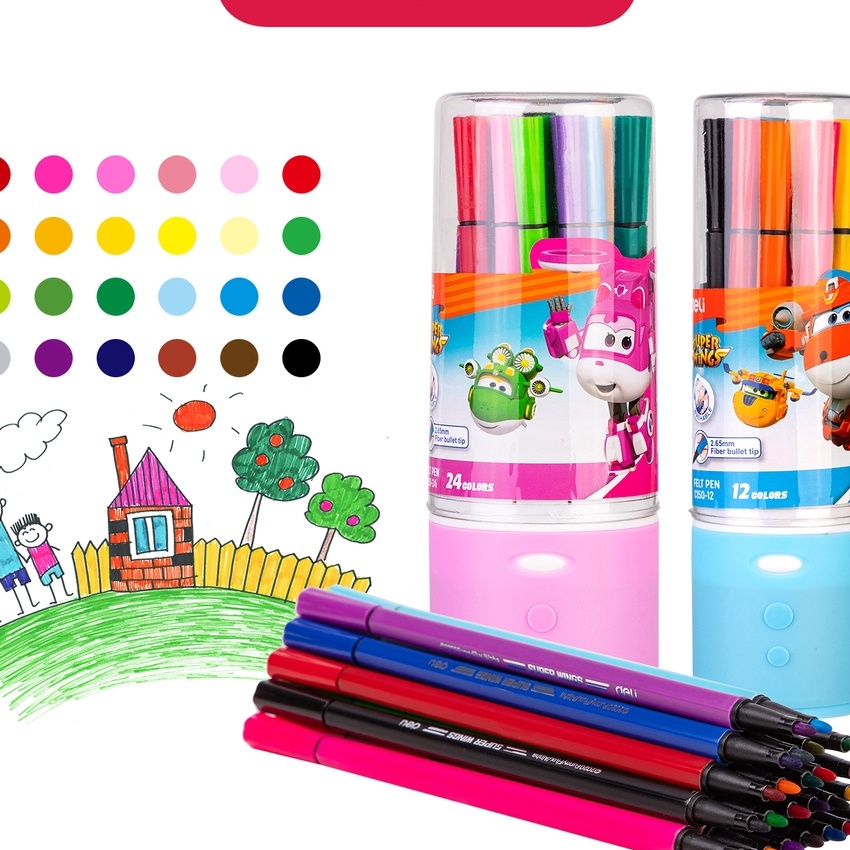 

KP8 Deli Wings Felt Pen Spidol Warna 1224 Warna Kemasan Tabung EC1512 EC1524