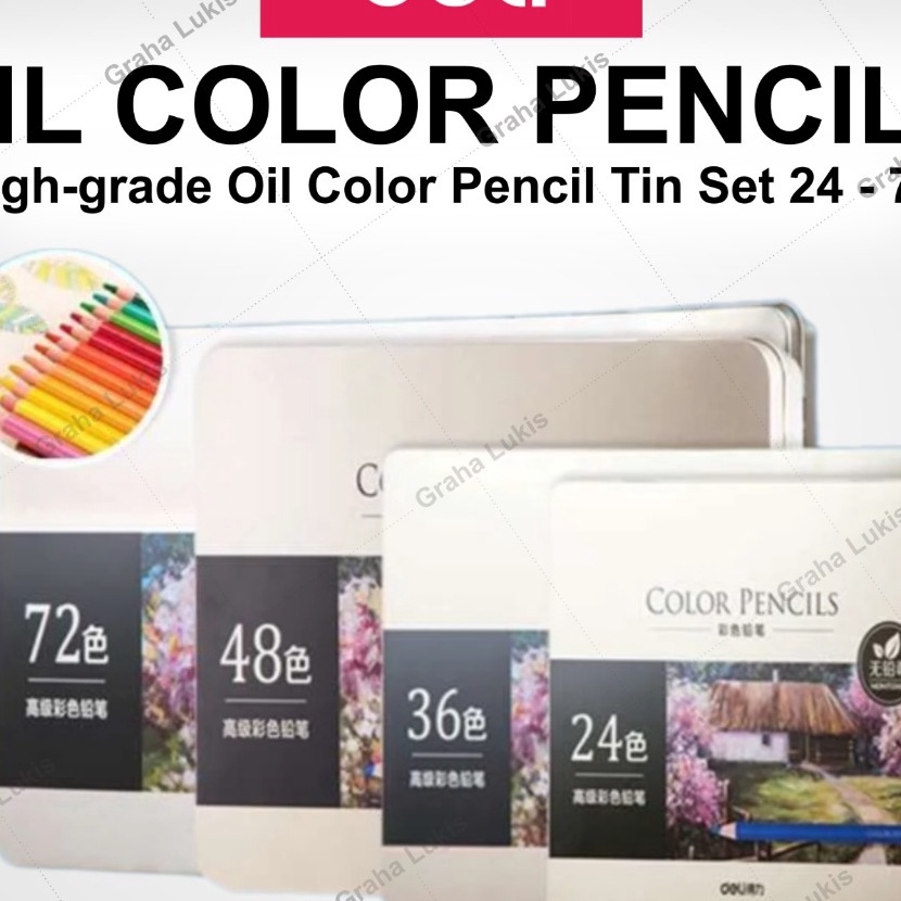 

murah Deli Hhgrade Oil Pencil Color Pensil Warna Minyak 24 36 48 72