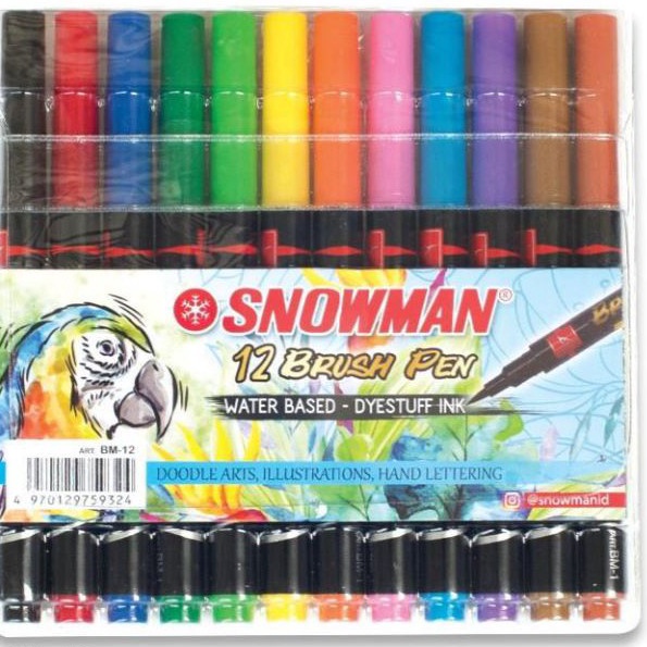 

Hematku Brush Pen Snowman 12 warna