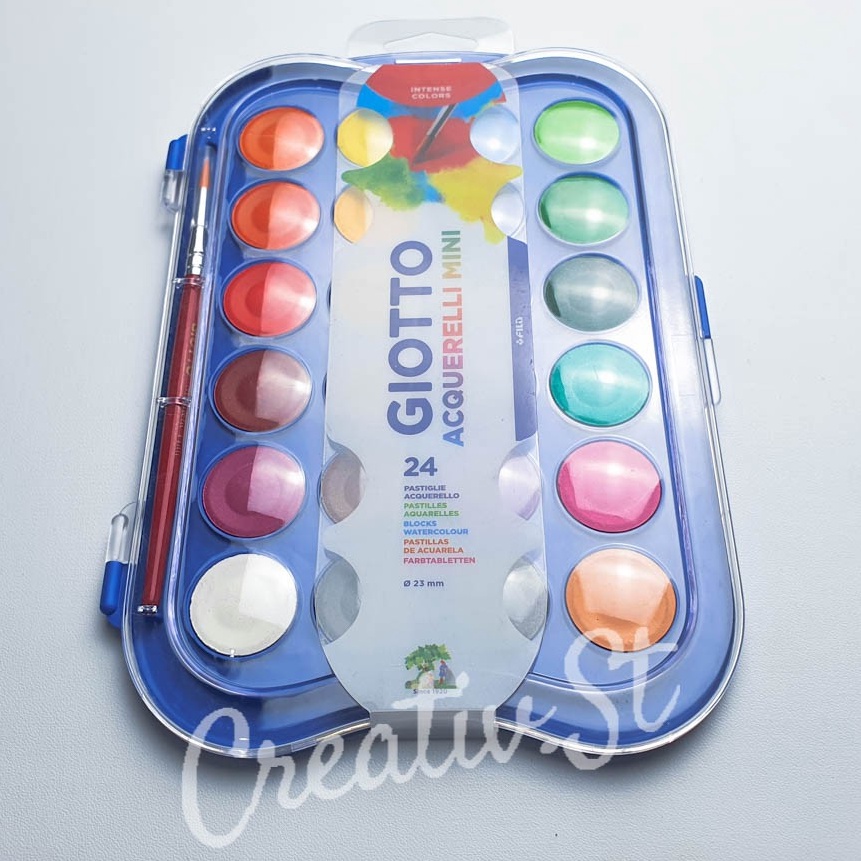 

Bonuskan GIOTTO Acquerelli M 24 Warna Cat Air 23 Mm Padat GIOTTO Watercolor Solid Water Color