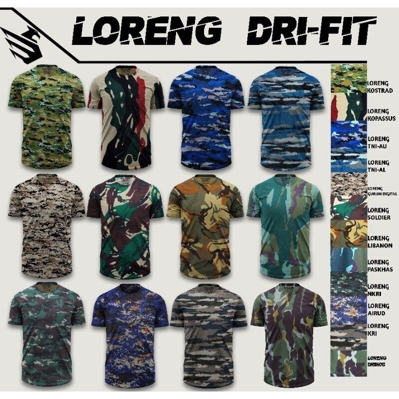kaos loreng atasan pria dewasa loreng kaos loreng tni kaos loreng lengan pendek