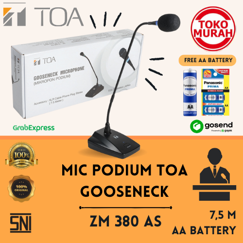 Professional Gooseneck/Podium Microphone/Mic Meja Podium TOA ZM 380 AS