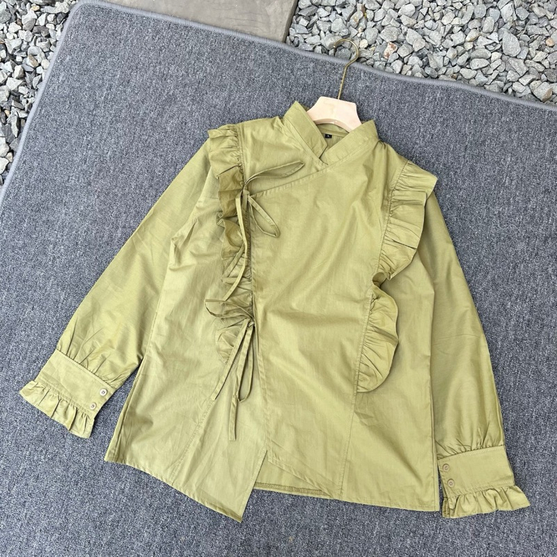 Avika Blouse. Atasan blouse wanita ukuran L (Warna hijau lime) MASIH BARU