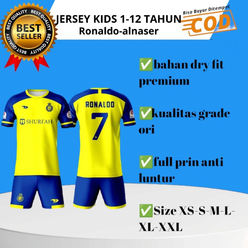 BAJU BOLA ANAK ronaldo alnaser jersey bola anak jersey futsal anak kaos bola anak laki laki