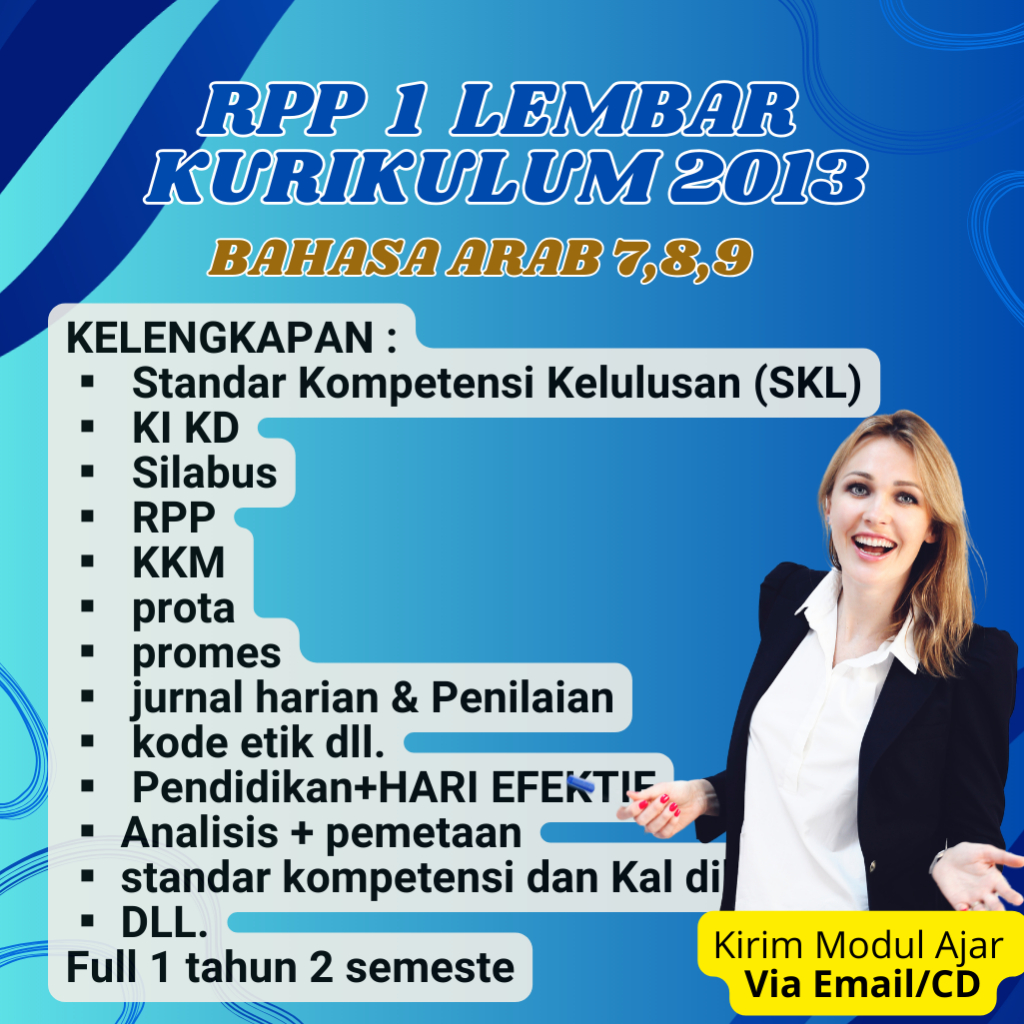 

RPP BAHASA ARAB KELAS 7,8,9 SMP/MTS KURIKULUM 2013 FULL 1 TAHUN