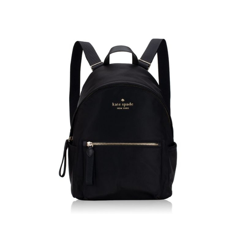 Tas Ransel Wanita Original Kate Spade Chelsea Nylon Medium Backpack Black / Hot Pink Baja Rose / Bla