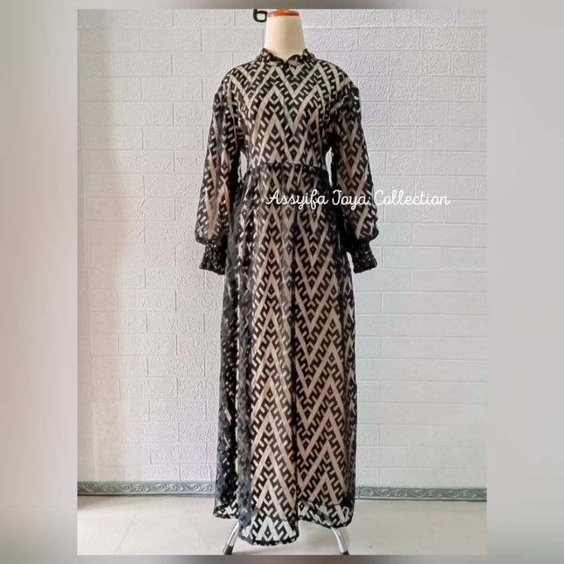 GAMIS OZIAS HITAM/GAMIS PESTA BROKAT HITAM