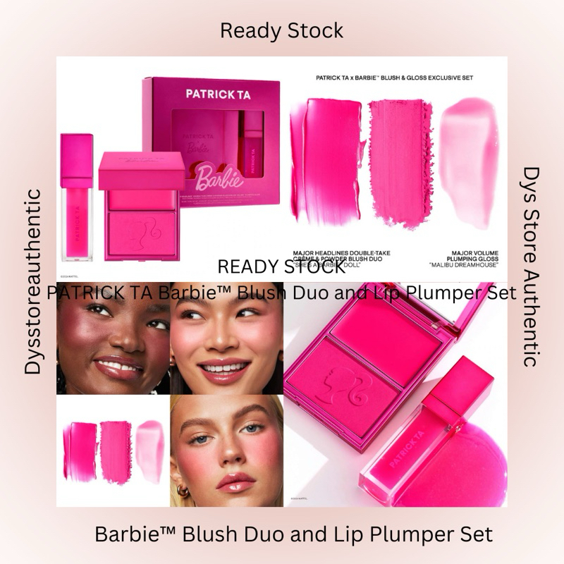 READY STOCK PATRICK TA Patrick Ta x BARB Blush Duo and Lip Plumper Set