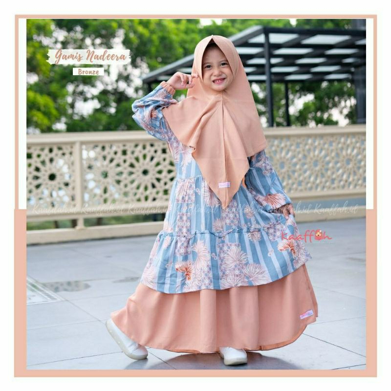 GAMIS NADEERA BY.KAAFFAH || Stelan Baju Terusan Anak dan MOM ibu couple motif bunga