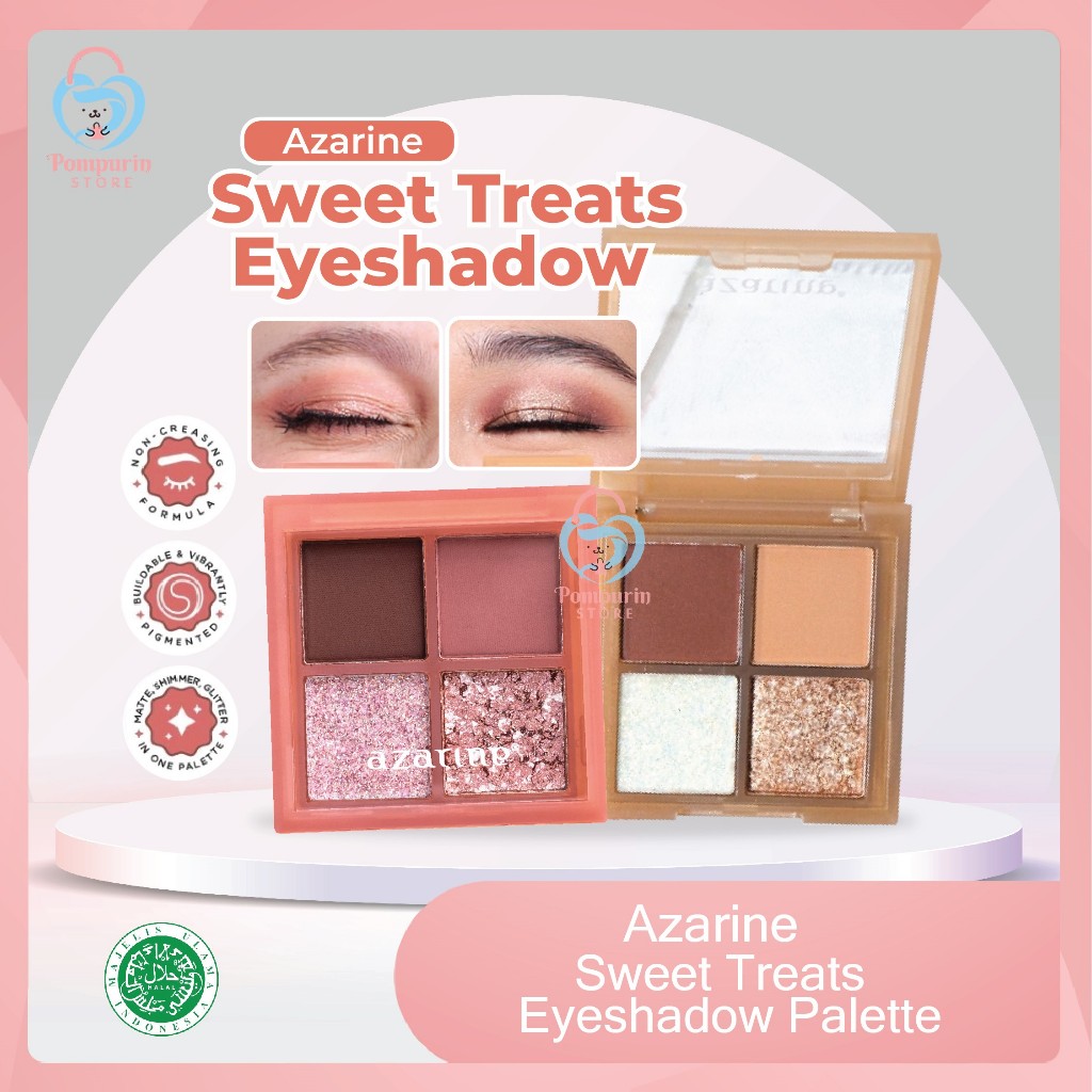 Azarine Sweet Treats Eyeshadow Palette  - Eyeshadow Pigmented with Glitter Azarine