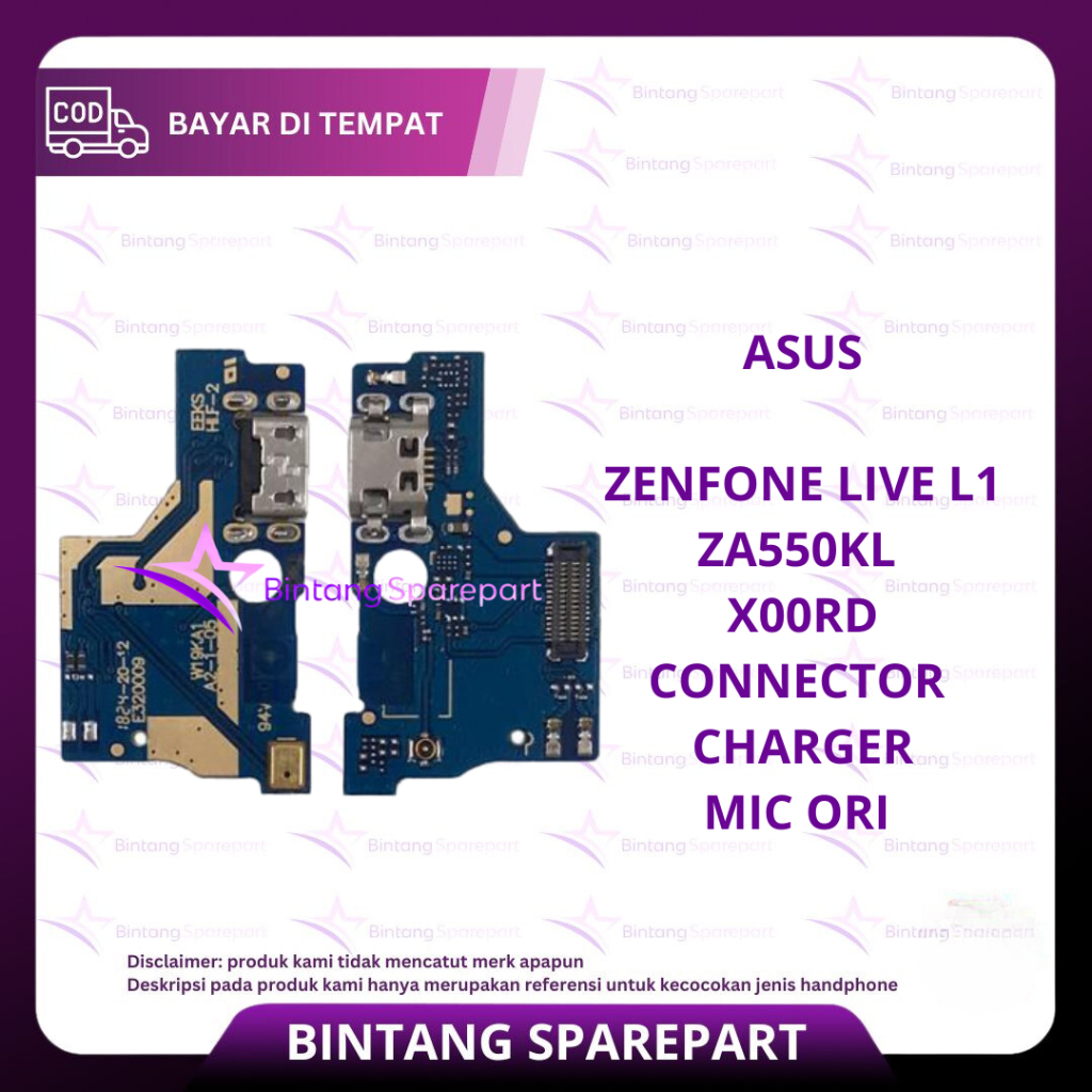 FLEXIBEL ASUS ZA550KL / X00RD + CONNECTOR CHARGER + MIC ORI (ZENFONE LIVE L1)