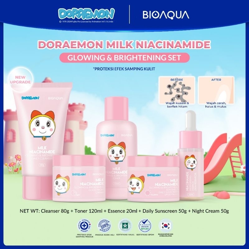 BIOAQUA X DORAEMON Skincare Set Anak Paket 5 pcs