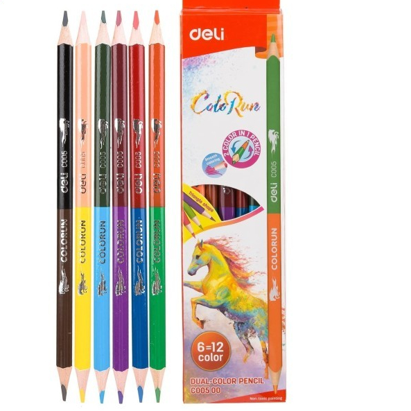 

PENSIL WARNA DELI GANDA 6 WARNA GANDA/ DUAL COLORED PENCIL 6 DUAL COLORS C005 00 (1SET)