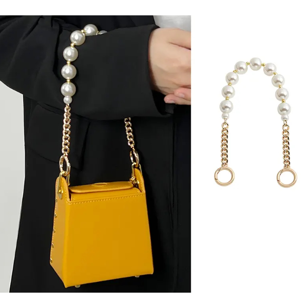 Pearl Metal Chain Bag Strap//rpy