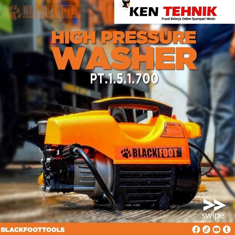 Mesin Setim Cuci Motor Mobil Listrik BLACKFOOT / Jet Cleaner Listrik