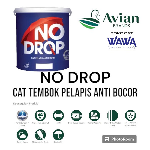 No Drop cat pelapis anti bocor exterior interior cat tembok 4kg