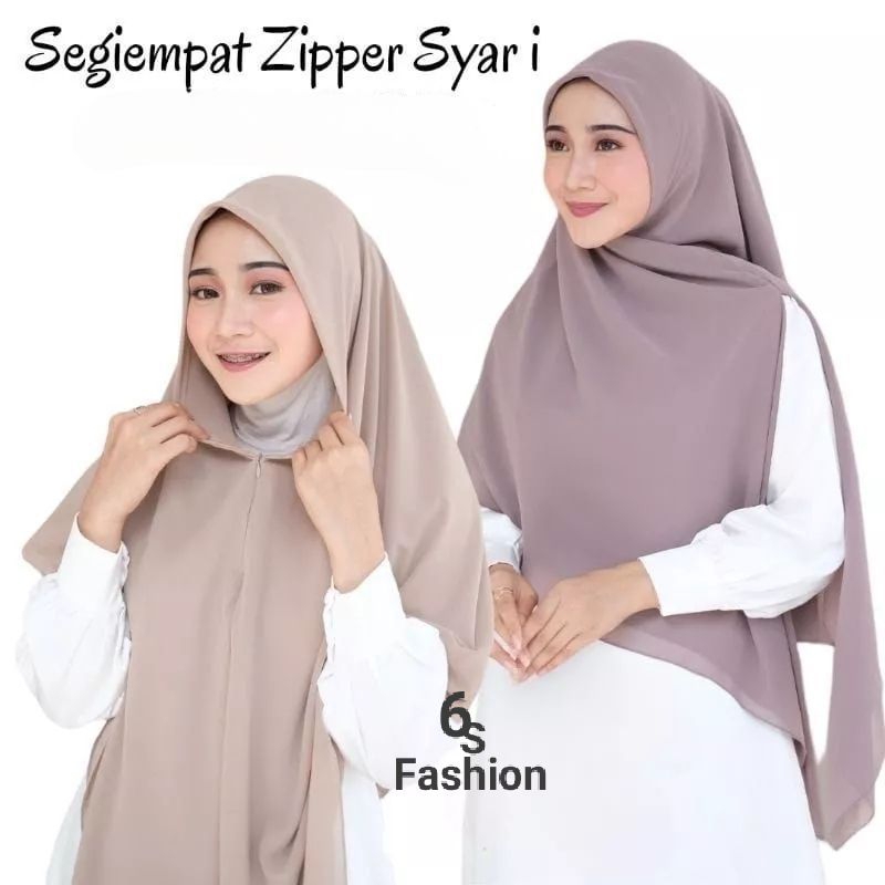 Segi empat jumbo||Hijab Segi Empat Zipper Ceruty 130X130||Hijab Segi Empat Instan Ceruty babydoll