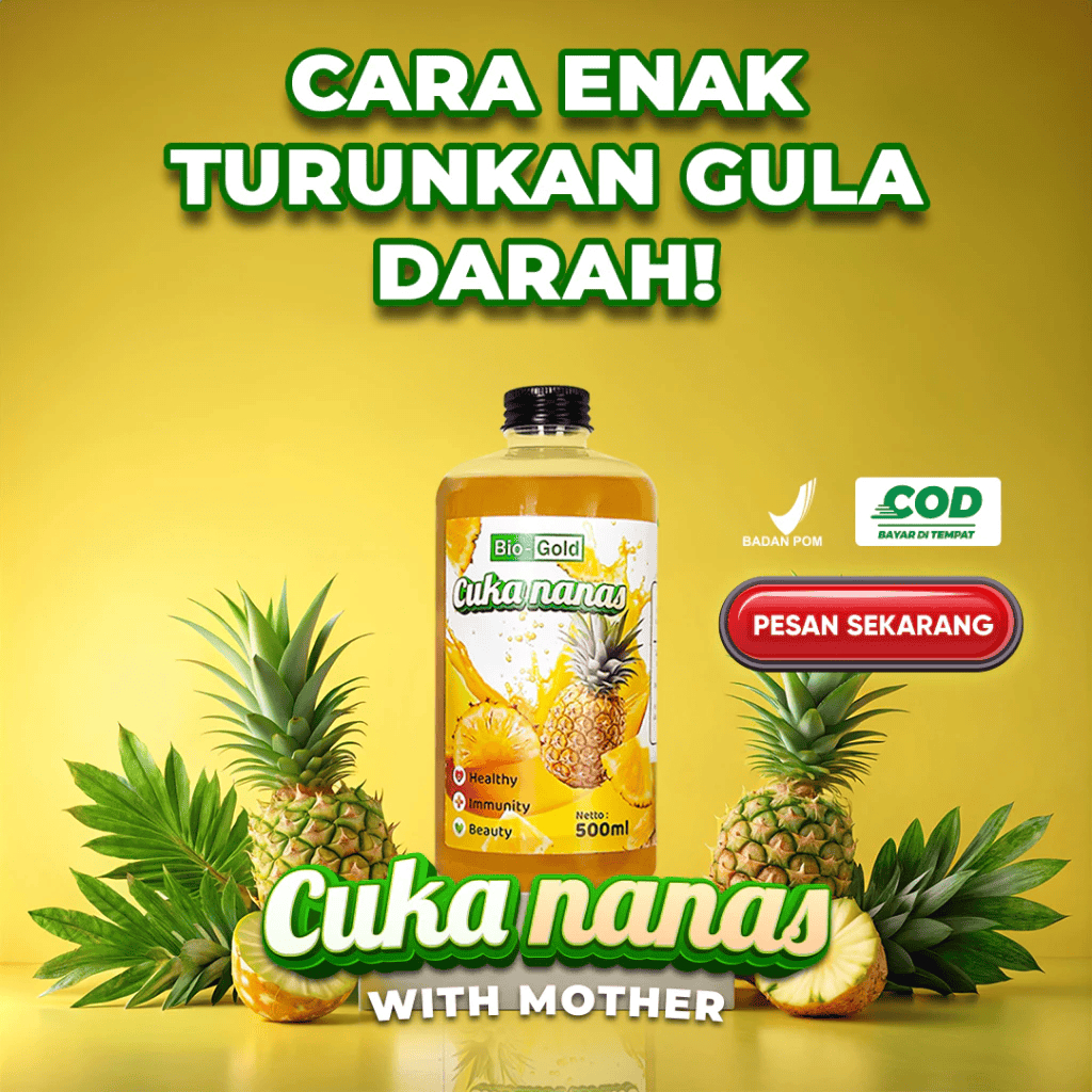 

Cuka Nanas Bio Gold 500 ml Atasi Kolesterol Dan Diabetes Asam Urat 100% Buah Nanas Halal BPOM