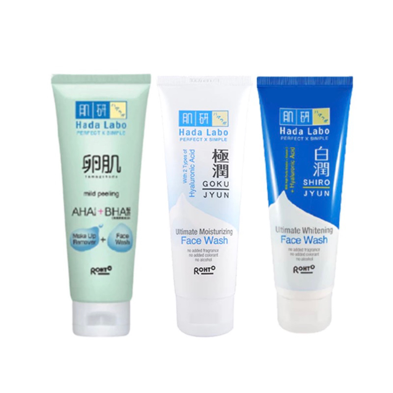 HADA LABO GOKUJYUN/HADA LABO SHIROJYUN/HADA LABO AHA BHA FACE WASH 100 ML 50 ML ~ ORIGINAL 100%