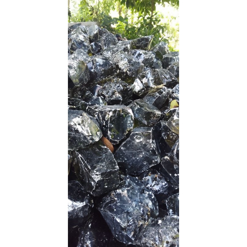 Batu Obsidian Bongkahan Hijau Lumut 3 Kg