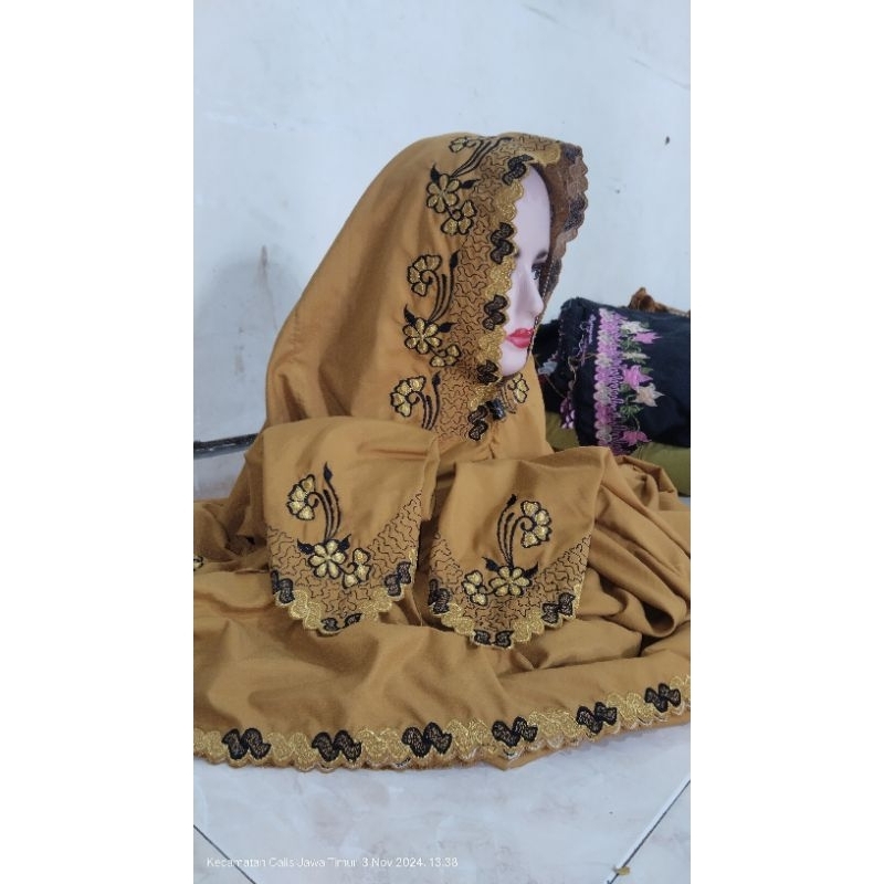 mukena bordir khas madura, mukena asli madura, mukenah santri.