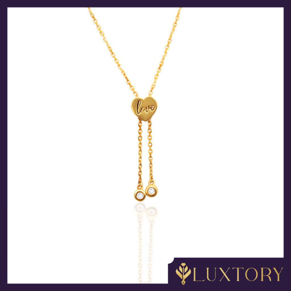 Kalung Emas Model Serut Depan Love Permata 6K