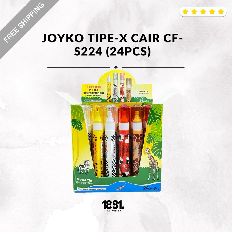 Joyko Tipe-X Cair Panjang Karakter Hewan | Joyko Tipe-X Cair 24 pcs | Joyko Tipe-X Cair Metal Tip