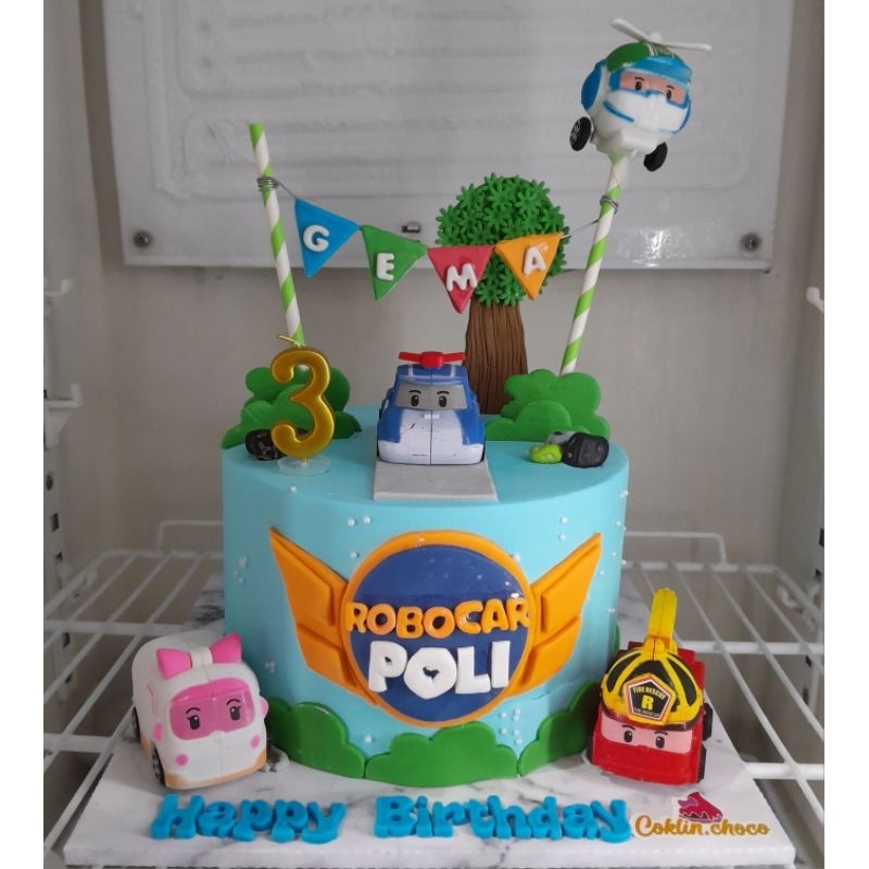 

kue ulang tahun poli / cake birthday robocar poli / kue ultah poli