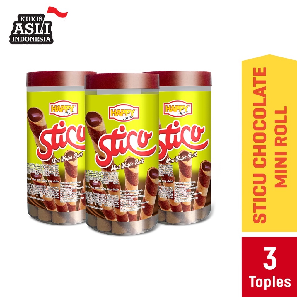 

Potongan 1 Tambahan Happy Time Astor Sticu Mini Wafer Roll Chocolate 3 Toples