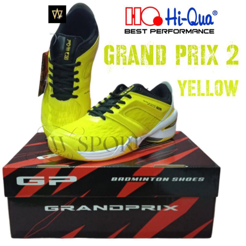 Sepatu Badminton Hi-Qua Grand Prix 2 Yellow / Badminton Shoes
