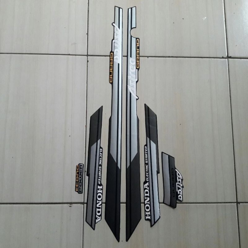 stiker striping lis les body motor Honda Astra grand bulus 1991/1992 abu/silper standar
