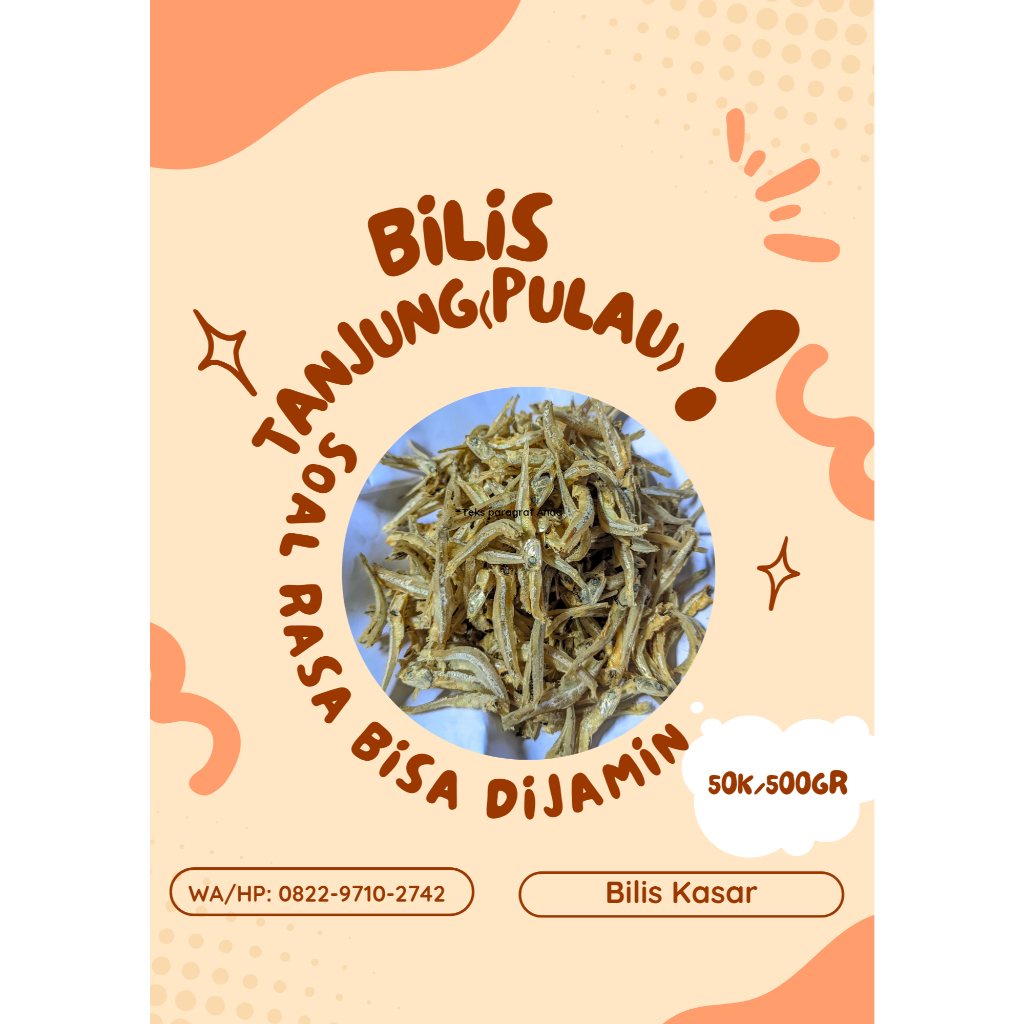 

Ikan Teri/Bilis Tanjung (Pulau) |Kasar| 250gr,500gr,1Kg