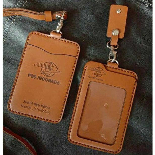 

Gantungan id card name tag id card holder dari kulit
