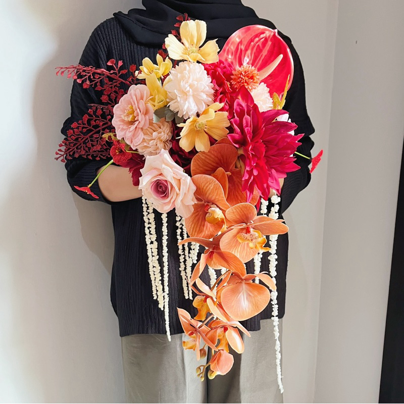 Hand Bouquet Artificial | Wedding Bouquet Premium | Bunga Palsu Lamaran Tunangan Prewedding Pre-wedd