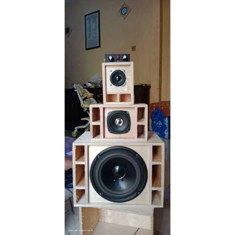 miniatur sound system satu set lengkap power mini bloototh 5volt