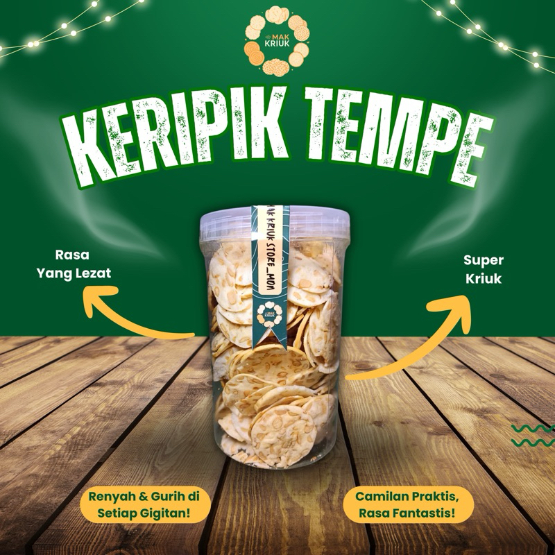 

MAK KRIUK keripik Tempe Sagu | 250 gram | Camilan Gurih Renyah