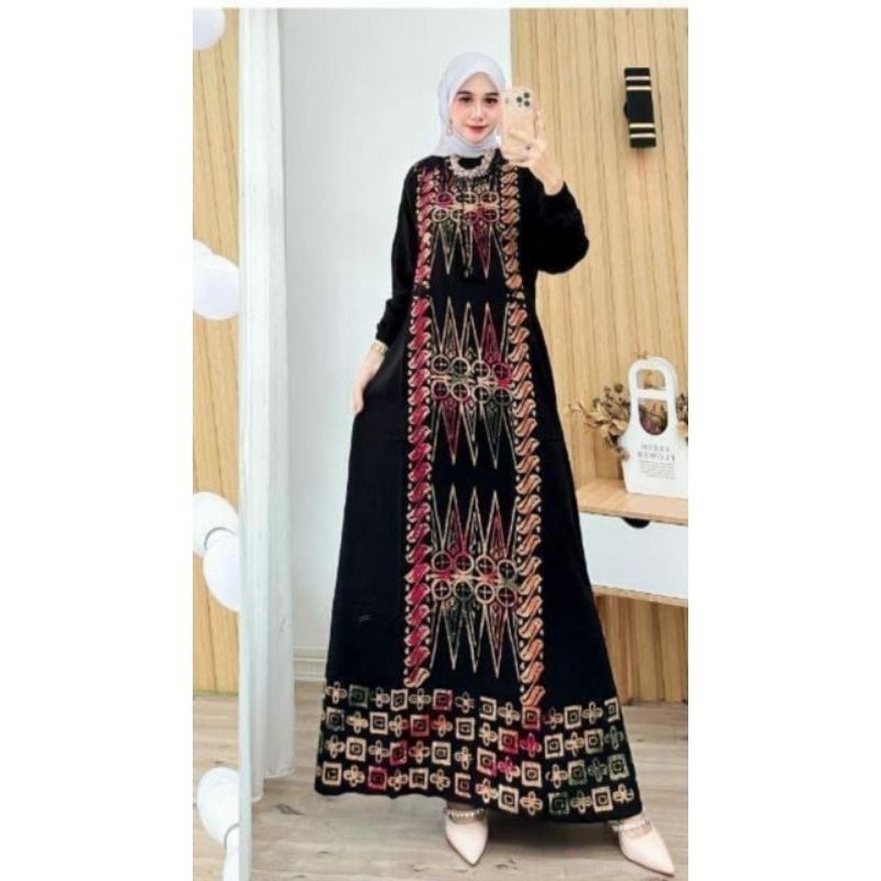Gamis Batik Malaman | Gamis Rayon Premium - Gamis Batik Cap Pekalongan