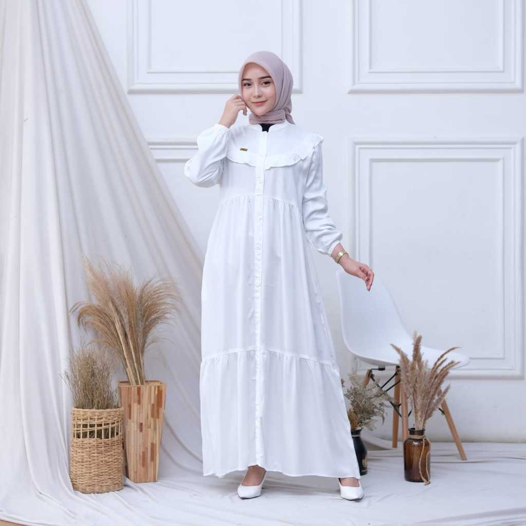 Fatimah Dress - Dress Rayon Twill Premium - Gamis Wanita Busui - Gamis Rempel