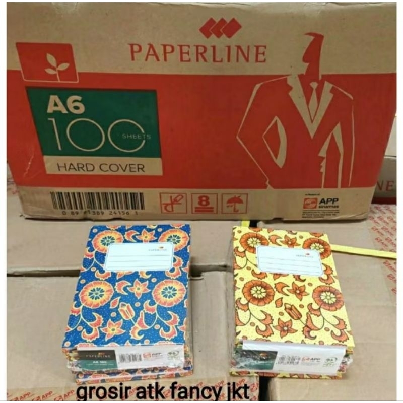 

( 200 buku / KARTON ) Hard Cover Oktavo A6 Paperline 100 lembar Kecil