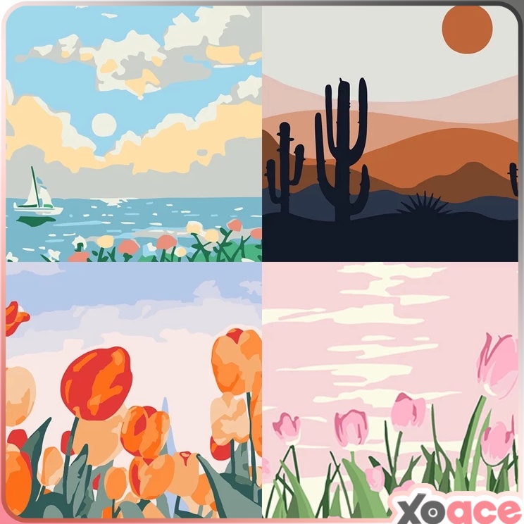

Penjualan Murah Canvas Paint By Number Kit Digital Oil Painting DIY Lukisan 2 x 2 Seri M
