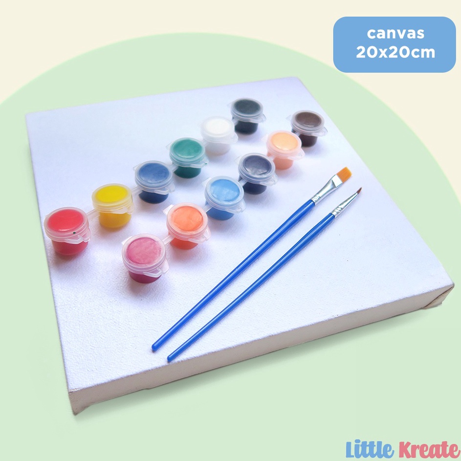

Super Promo Paket Set Kanvas Lukis Akrilik Canvas Acrylic Paint Kuas Gambar
