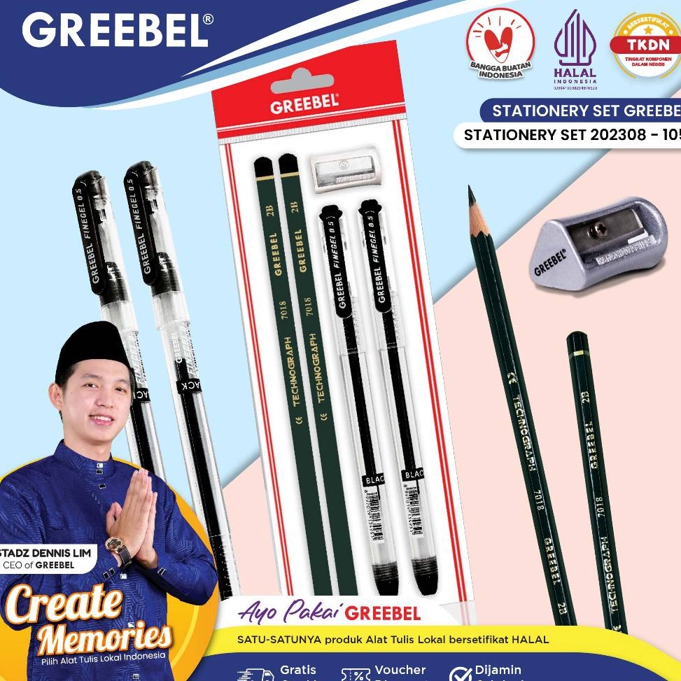 

Model Unik GREEBEL Pensil Pulpen Set Alat Tulis Anak Sekolah STATIONERY SET 223815 Stationery Set Paket Alat Tulis
