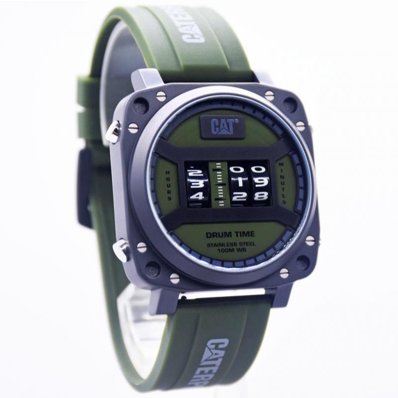 100% ASLI JAM TANGAN PRIA CATERPILLAR CAT DR.161.23.311 GREEN RUBBER ORIGINAL GARANSI RESMI 2TAHUN