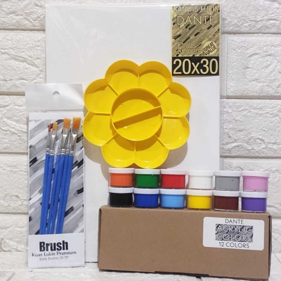 

Update Terheboh PAKET MELUKIS SET Kanvas 2X3 Kuas Palet
