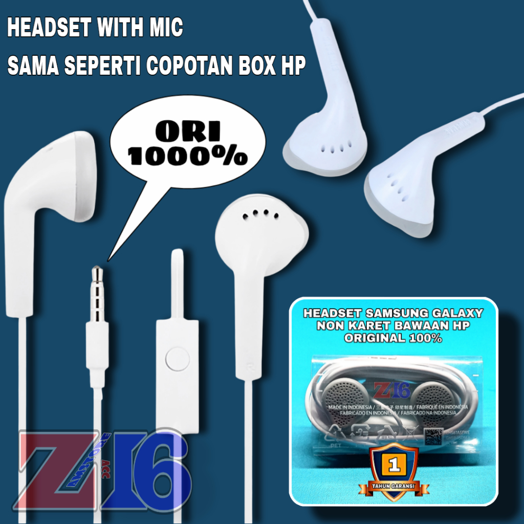 [ ASLI ] HF Earphone Headset SAMSUNG GALAXY A23 Earphone Not Rubber ( Non karet made in indo )