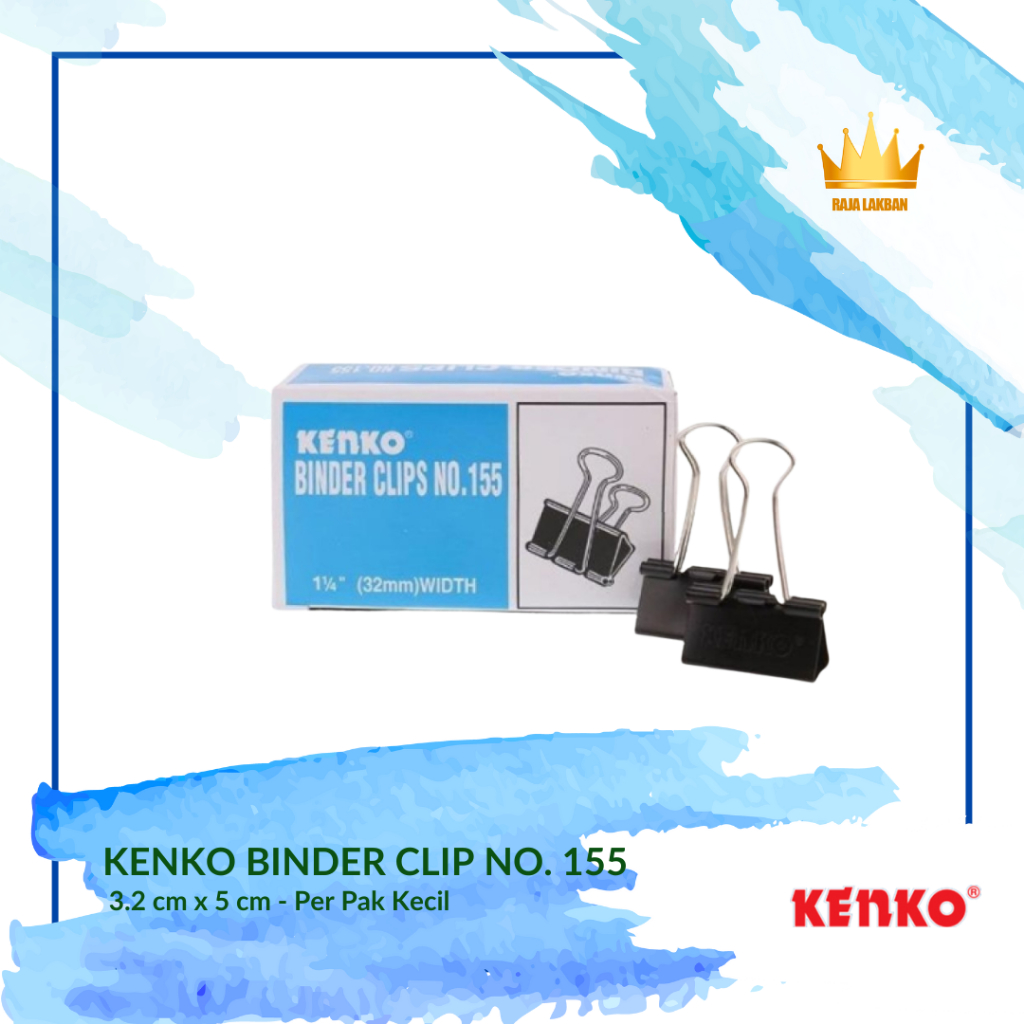 

Penjepit Kertas Dokumen Kenko Binder Clip no. 155/ Hitam