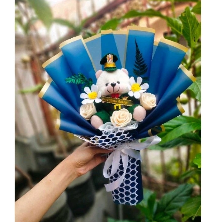 BUKET BUNGA TNI AD/AL/AU/PELAYARAN/DLL●BONEKA PROFESI●BUKET BUNGA MURAH●BONEKA WISUDA CUSTOM