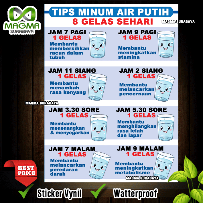 

Stiker Tips minum air putih 8 gelas sehari magma surabaya