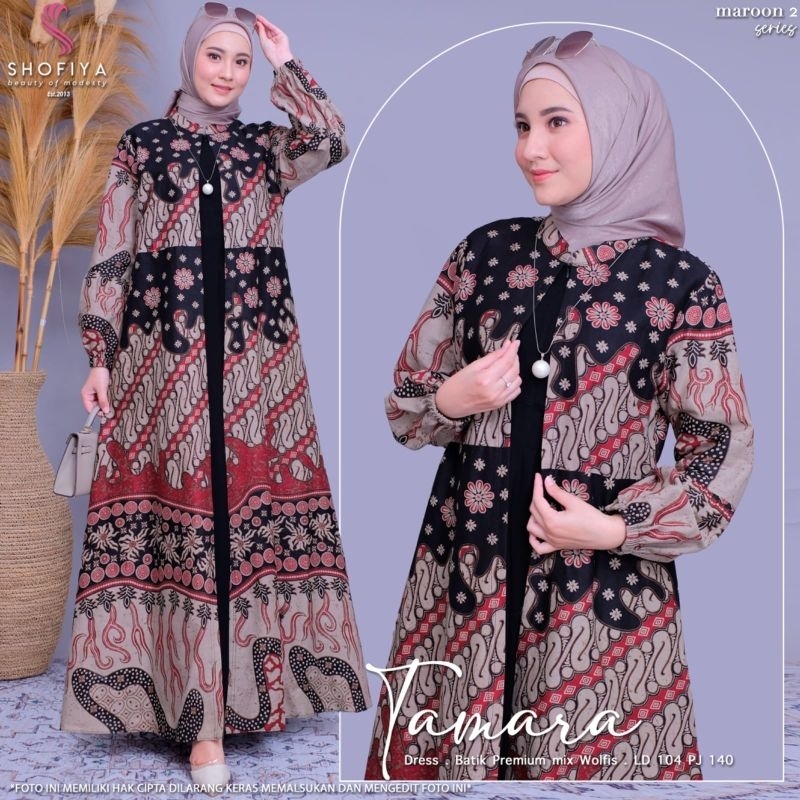 Tamara Dress By Shofiya Ori || Gamis Batik