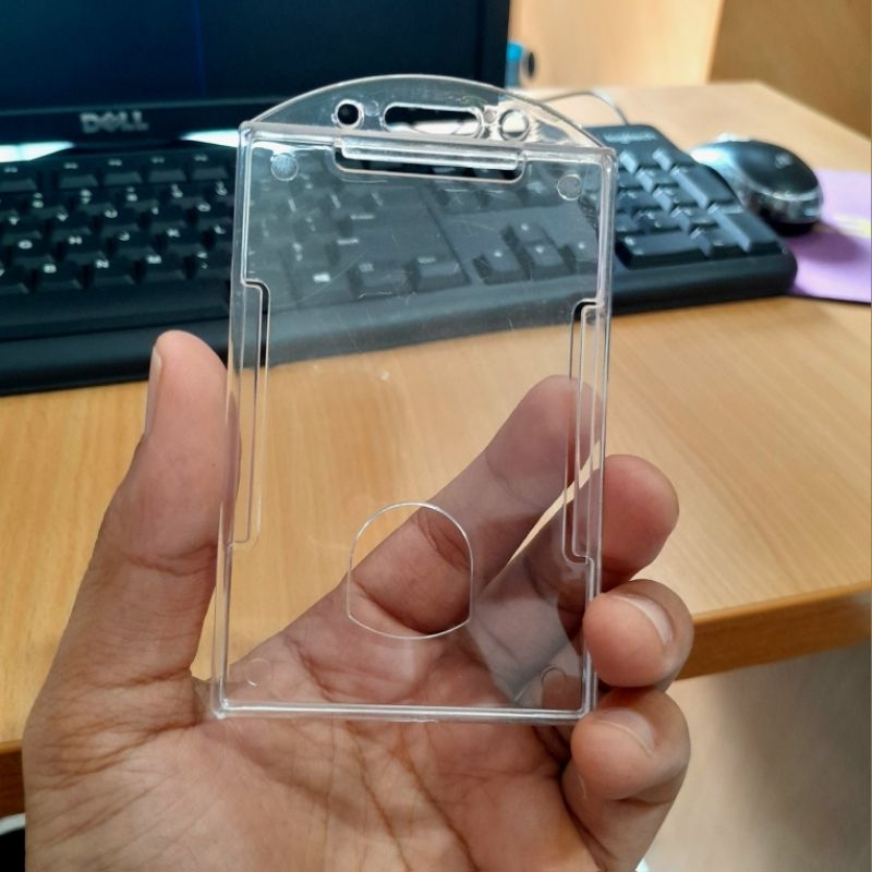 

holder frame kaca transparan / holder bening kaca / frame id card / casing card